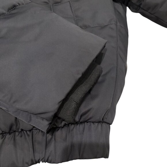 A&F Ultra Puffer Bomber Jacket Faux Fur Black Zip Women’s XS - Picture 6 of 8